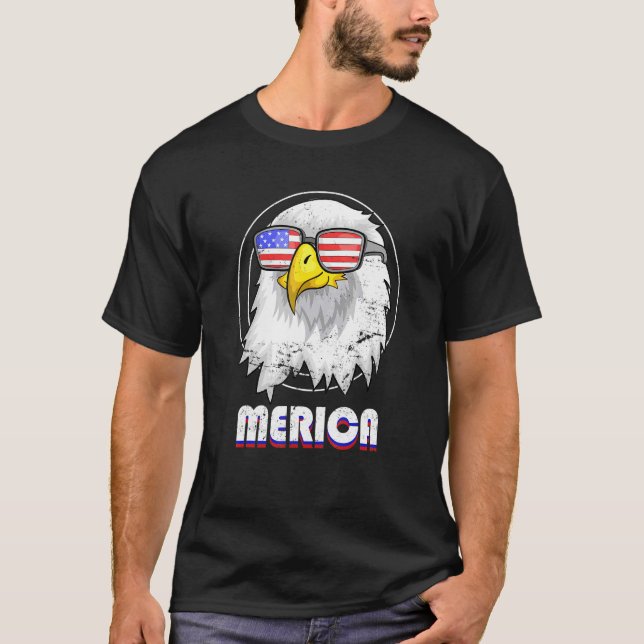 American Pride Merica Usa Flag Sunglasses Cool Bal T-Shirt (Front)