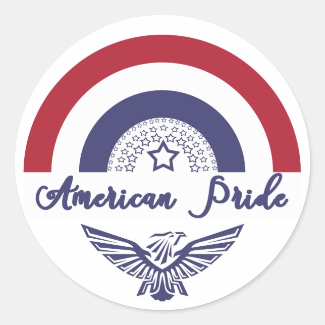 American Pride Rainbow Flag  / Eagle Sticker (Front)