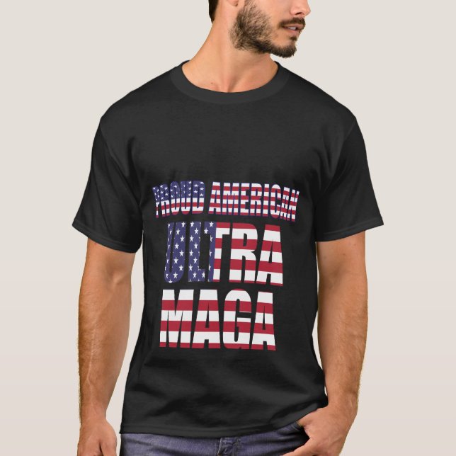 AMERICAN PRIDE Ultra MAGA Trump Supporter ⛳ Great T-Shirt (Front)