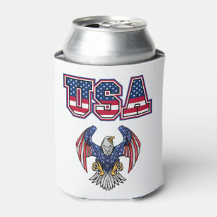 American Pride USA Shield Custom Can Cooler