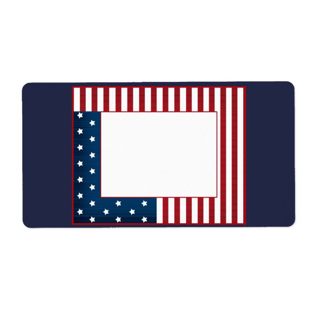 American print navy red white striped lined stars (Front)