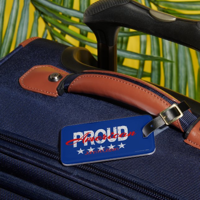 American Proud Patriotic Luggage Tag (Front Insitu 3)