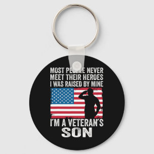 American Proud Veteran Son Veterans Day Memorial D Key Ring