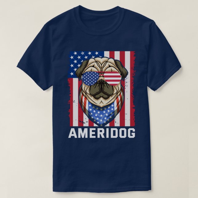 American Pug Dog T-Shirt (Design Front)