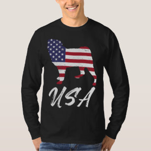 American Pug USA Flag TShirt for Pug Lovers Essent