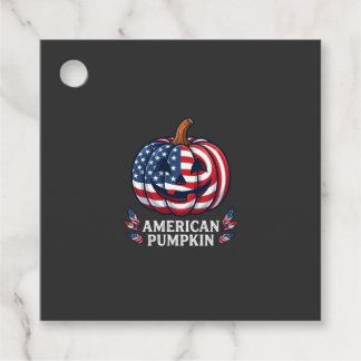 American Pumpkin Halloween Usa Flag Stars Stripes Favour Tags