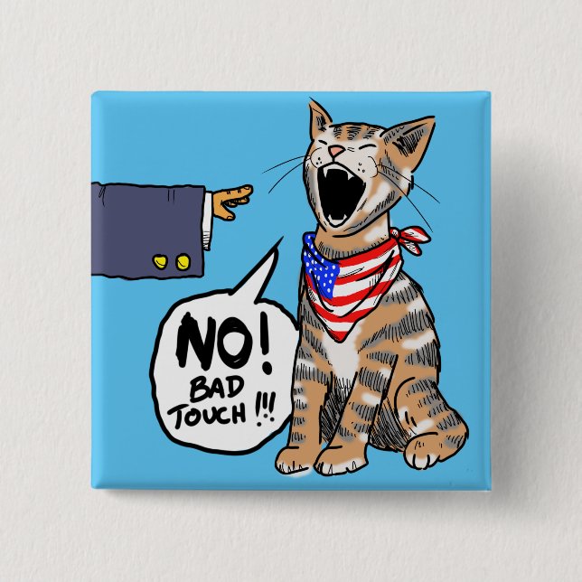 American Puss-Puss 15 Cm Square Badge (Front)