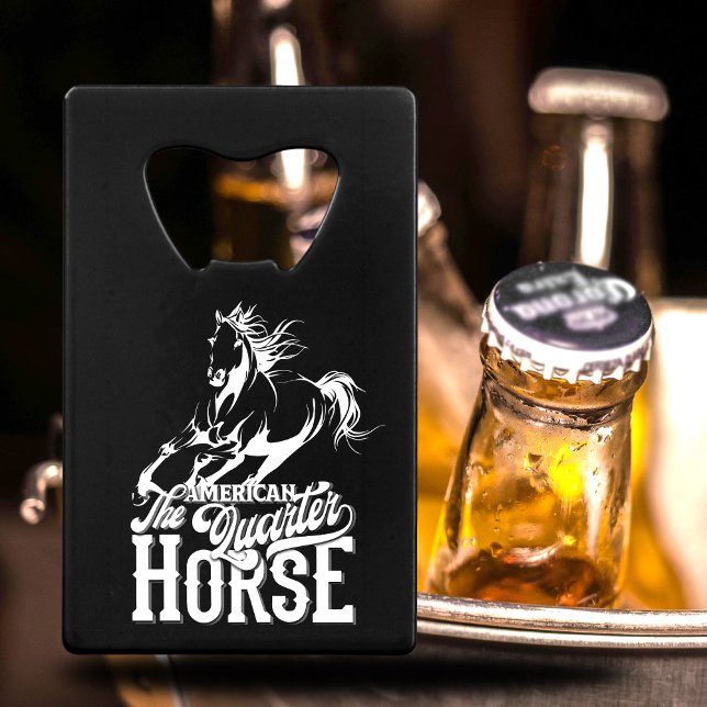 American quarter horse Cowboy wild west western (American quarter horse Cowboy wild west western Credit Card Bottle Opener)