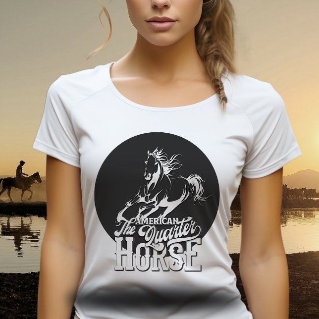 American quarter horse Cowgirl wild west western T-Shirt (American quarter horse design. Cowgirl, wild west, western graphic design, running horse.)