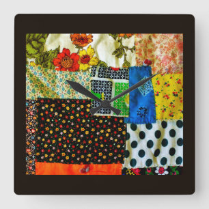 American Quilt  Design Square Wall Clock