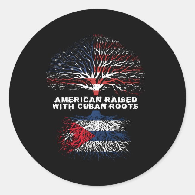 American Raised With Cuban Roots Cuba Classic Round Sticker (Front)