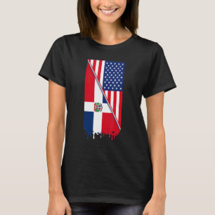 American Raised With Dominican Roots Flag Outfit T-Shirt