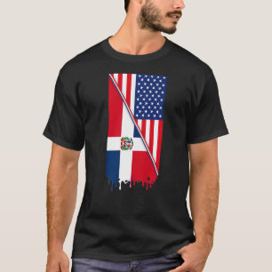 American Raised With Dominican Roots Flag Outfit T-Shirt