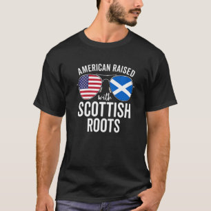 American Raised With Scottish Roots Usa Scotland F T-Shirt