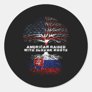 American Raised With Slovak Roots Slovakia Classic Round Sticker