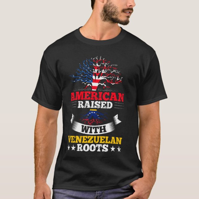 American Raised With Venezuela Culture Venezuelan  T-Shirt (Front)