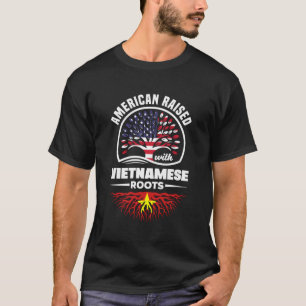 American Raised With Vietnamese Roots Vietnam Flag T-Shirt