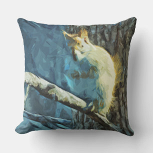 American Red Squirrel Abstract Impressionism Outdoor Cushion