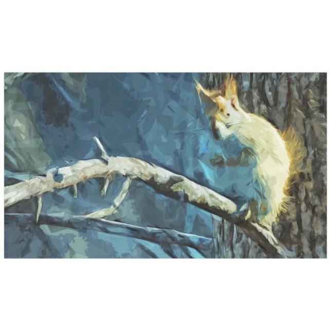 American Red Squirrel Abstract Impressionism Tablecloth (Front (Horizontal))