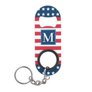 American Red White Blue Custom Monogram Initial