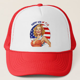 American Retro Pin-up Girl Art Trucker Hat