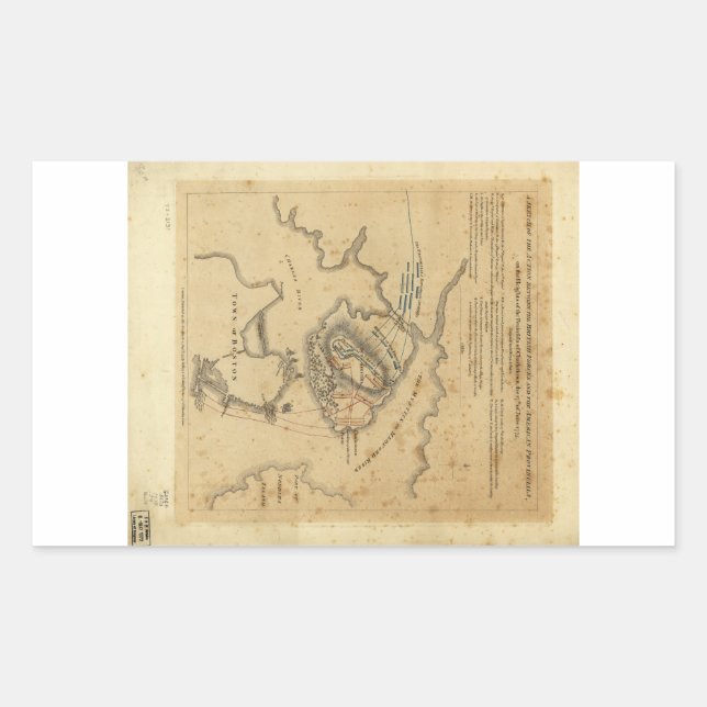 American Revolution Battle of Bunker Hill 1775 Rectangular Sticker (Front)