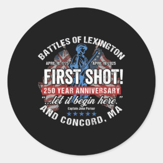 American Revolutionary War 250 Year Anniversary So Classic Round Sticker