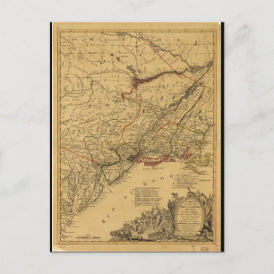 American Revolutionary War Map by J.B Eliot (1781) Postcard