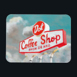 American Roadside | Coffee Shop Sign Magnet<br><div class="desc">American Roadside | Coffee Shop Sign  Artist: Naomi McCavitt</div>