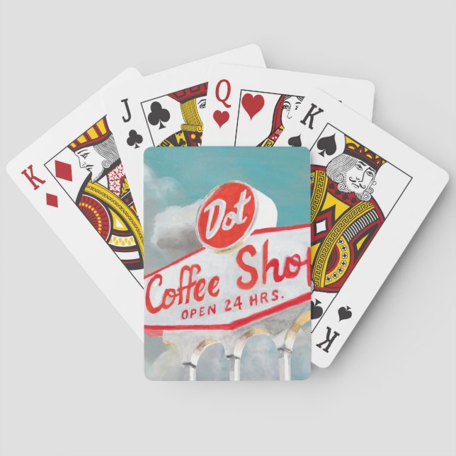 American Roadside | Coffee Shop Sign Playing Cards (Back)