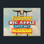 American Roadside | Restaurant Sign Postcard<br><div class="desc">American Roadside | Restaurant Sign  Artist: Naomi McCavitt</div>