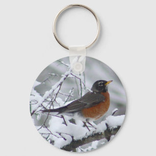American Robin Bird Keychain