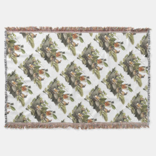 American Robin by Audubon Throw Blanket