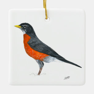 American Robin Ceramic Ornament