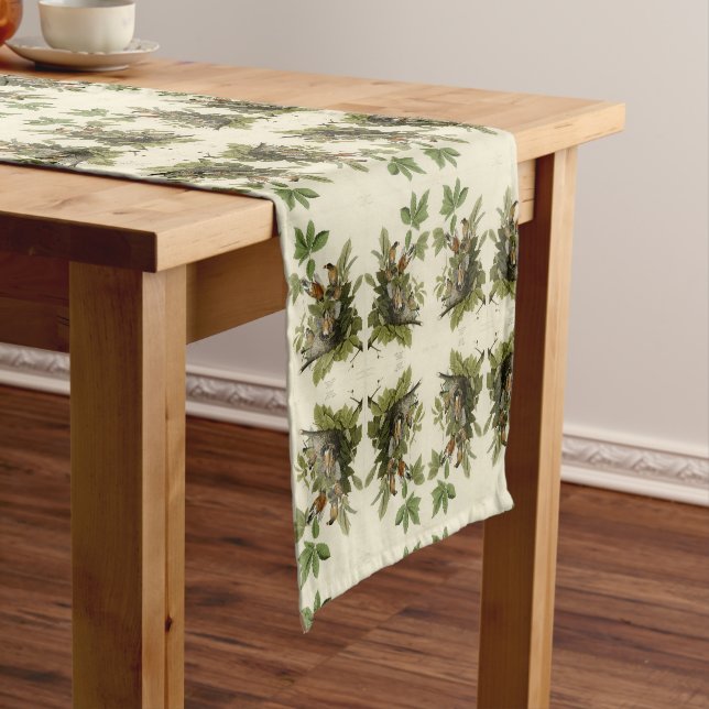 American Robin from Audubon's Birds of America Short Table Runner (In Situ)
