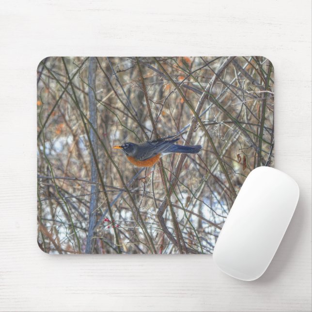 American Robin Mouse Pad (With Mouse)