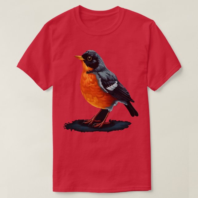 American Robin Smiling T-Shirt (Design Front)