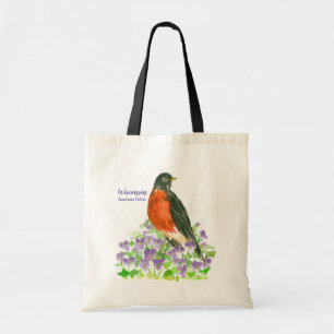 American Robin Wisconsin State Bird Tote Bag
