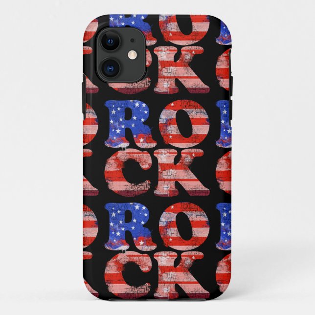 american rock music word flag Case-Mate iPhone case (Back)