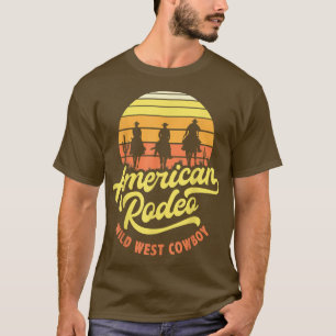 American Rodeo Wild West Cowboy Party, Vintage Cow T-Shirt