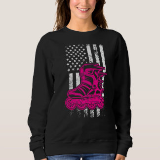 American Roller Girl Roller Skating Skater Sweatshirt