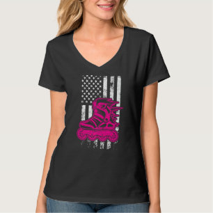 American Roller Girl Roller Skating Skater T-Shirt