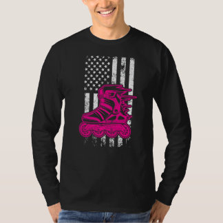 American Roller Girl Roller Skating Skater T-Shirt