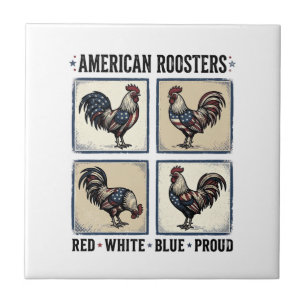 American Roosters Vintage Patriotic Shirt Design_1 Tile