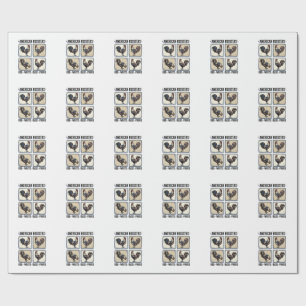 American Roosters Vintage Patriotic Shirt Design_1 Wrapping Paper