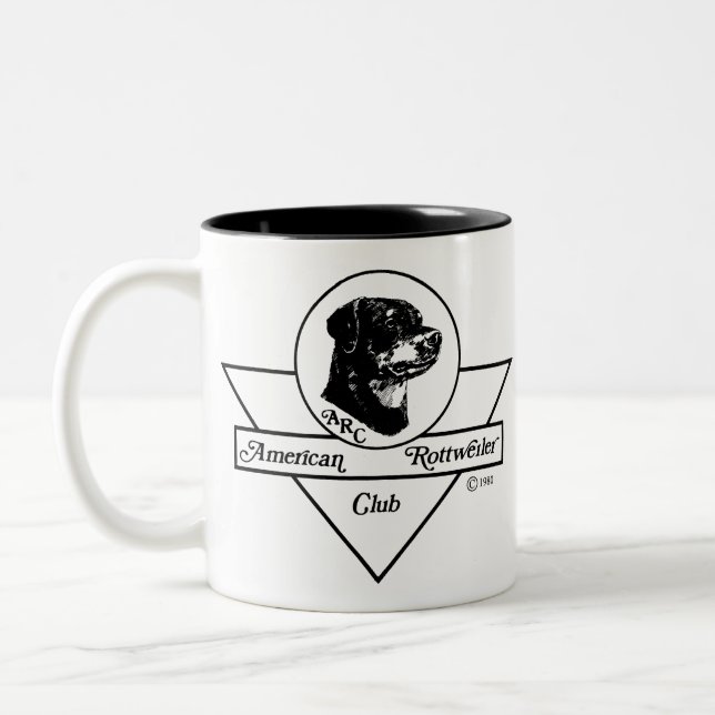 American Rottweiler Club Logo Two-Tone Coffee Mug (Left)
