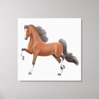 American Saddlebred Gaited Horse Wrapped Canvas