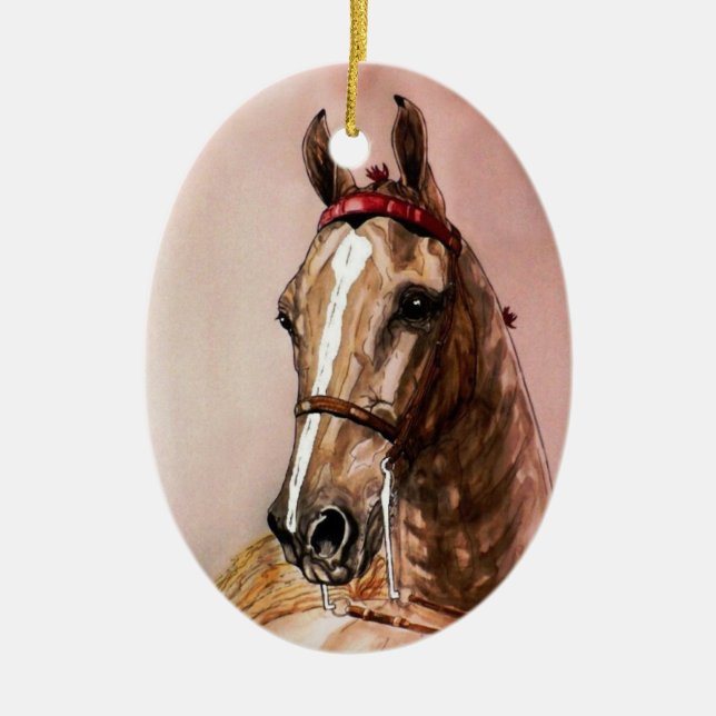 American Saddlebred Horse Christmas Ornament (Front)