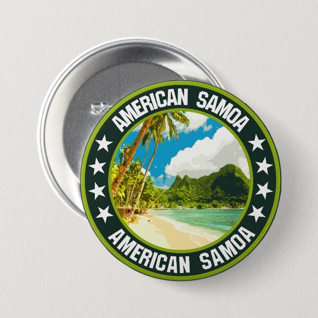 American Samoa                                     7.5 Cm Round Badge (Front & Back)