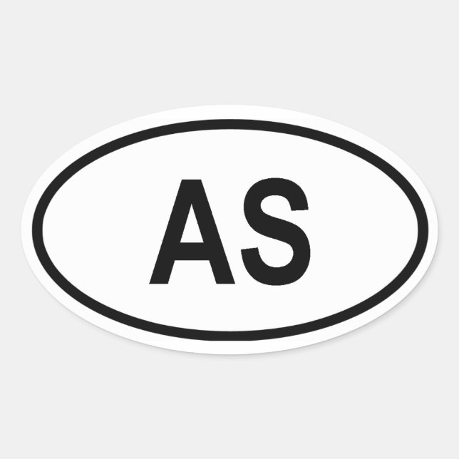 American Samoa "AS" Oval Sticker (Front)